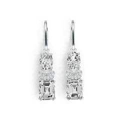 Sterling Silver Semi Mount Earrings Setting Emerald OCT 9X7mm OV 8X6mm DHJ