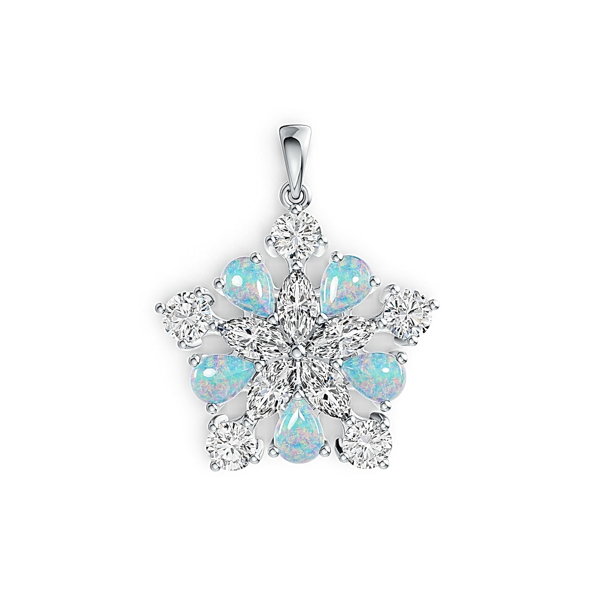 Sterling Silver Semi Mount Pendant Setting Cab Pear PE 7X5mm MQ 8X4mm RD 5X5mm - Syzjewelry
