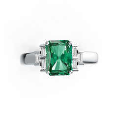Sterling Silver Semi Mount Ring Setting Emerald OCT 8X6mm DHJ