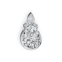 Sterling Silver Semi Mount Pendant Setting Oval OV 10X8mm DHJ