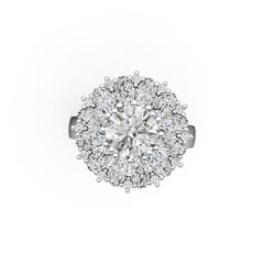 Sterling Silver Semi Mount Ring Setting RD 8x8mm with White Topaz DHJ
