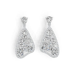 Sterling Silver Semi Mount Earrings Setting PE 9X6mm PE 8X5mm OV 9X7mm CU 6X6mm DHJ