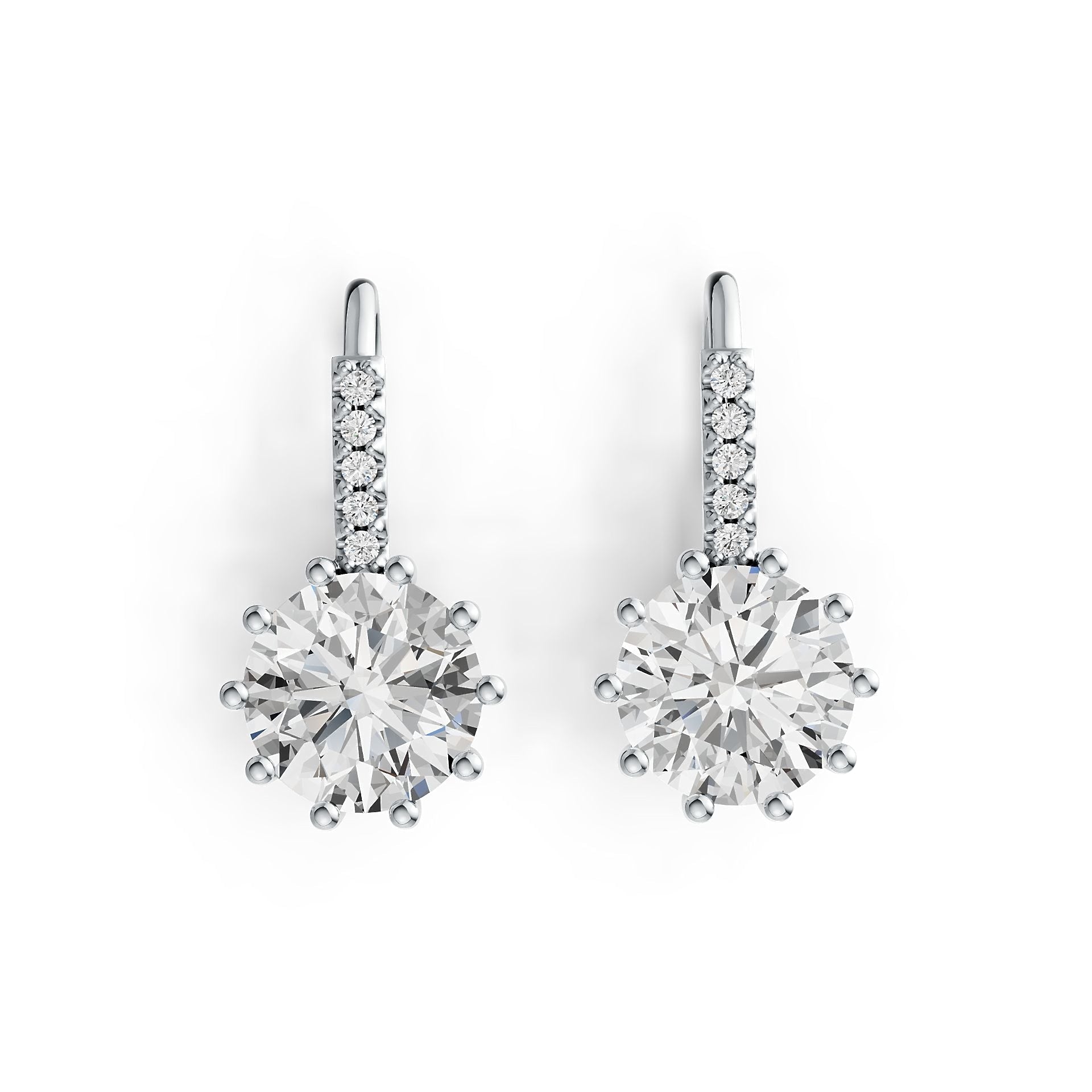 Sterling Silver Semi Mount Earrings Setting Round RD 8x8mm DHJ