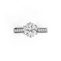 Sterling Silver Semi Mount Ring Setting Round RD 8x8mm with White Topaz DHJ