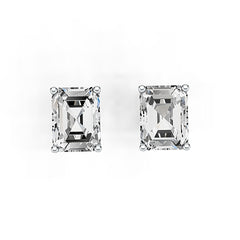 Sterling Silver Semi Mount Earrings Setting Emerald OCT 8X6mm DHJ