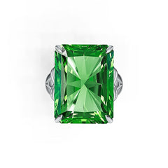 Sterling Silver Semi Mount Ring Setting Emerald OCT 20X15mm Cocktail Ring Art Nouveau DHJ