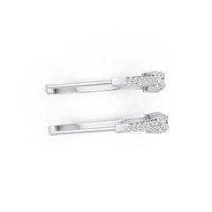 Sterling Silver Hoop Earrings with White Topaz or Moissanite DHJ