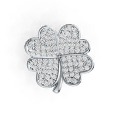 Sterling Silver Ring with White Topaz or Moissanite Clover Theme Syzjewelry