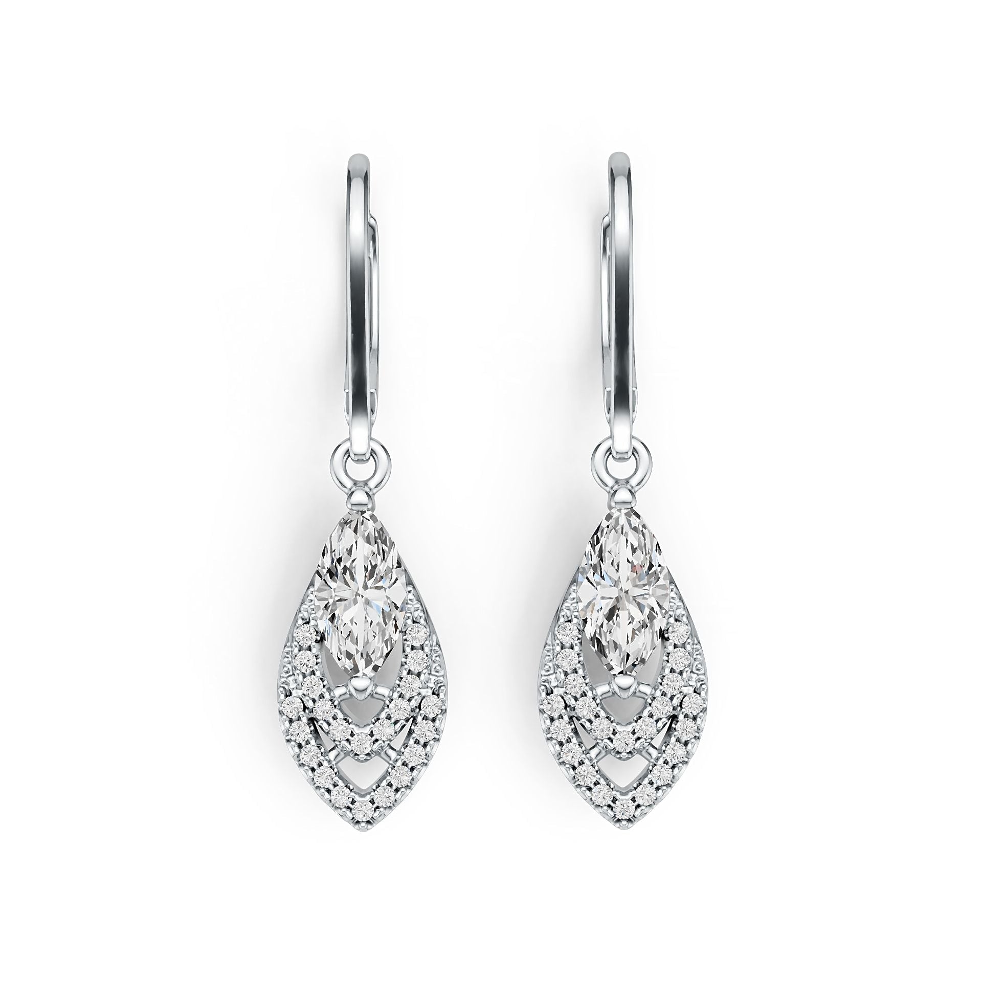 Sterling Silver Semi Mount Earrings Setting Marquise MQ 8X4mm DHJ