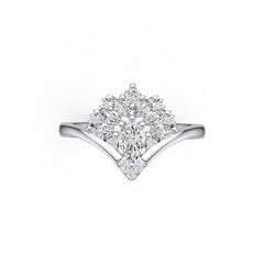 Sterling Silver Semi Mount Ring Setting PE 6X4mm DHJ