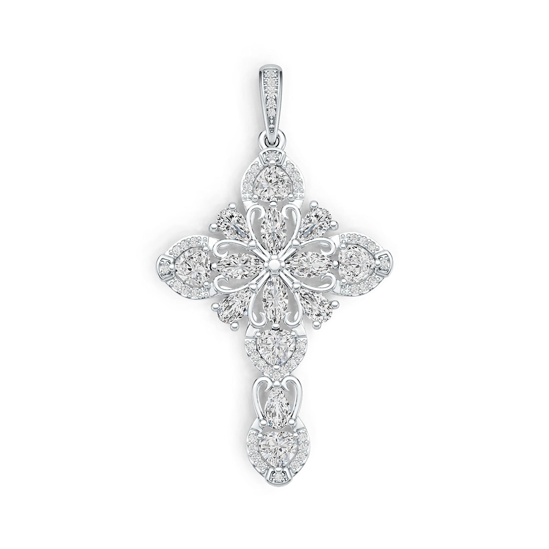 Sterling Silver Semi Mount Pendant Setting Marquise MQ 6X3mm PE 5X3mm HT 4X4mm DHJ