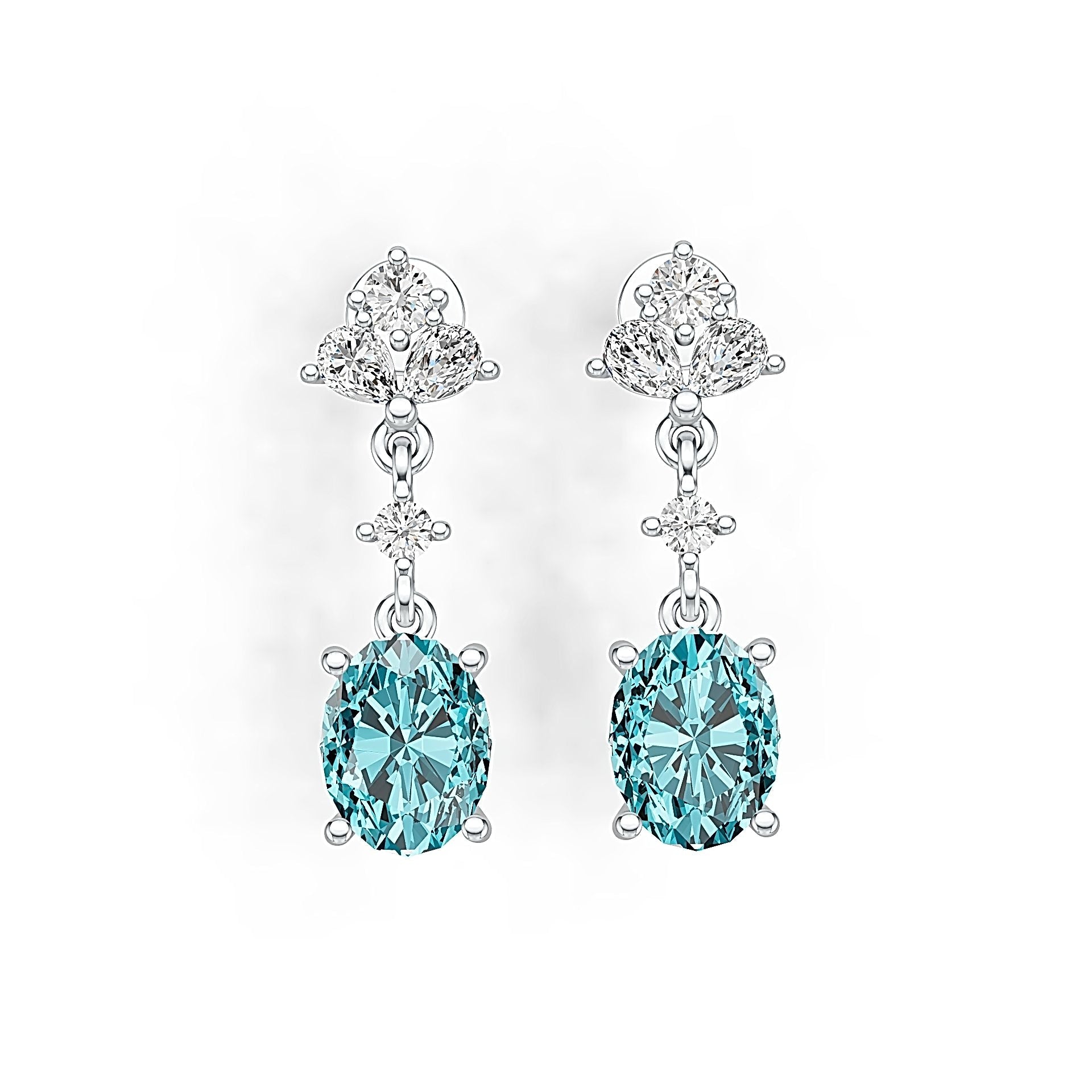 Sterling Silver Semi Mount Earrings Setting Oval OV 9X7mm DHJ