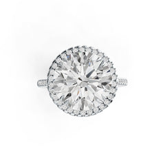 Sterling Silver Semi Mount Ring Setting Round RD 12.5mm Halo DHJ