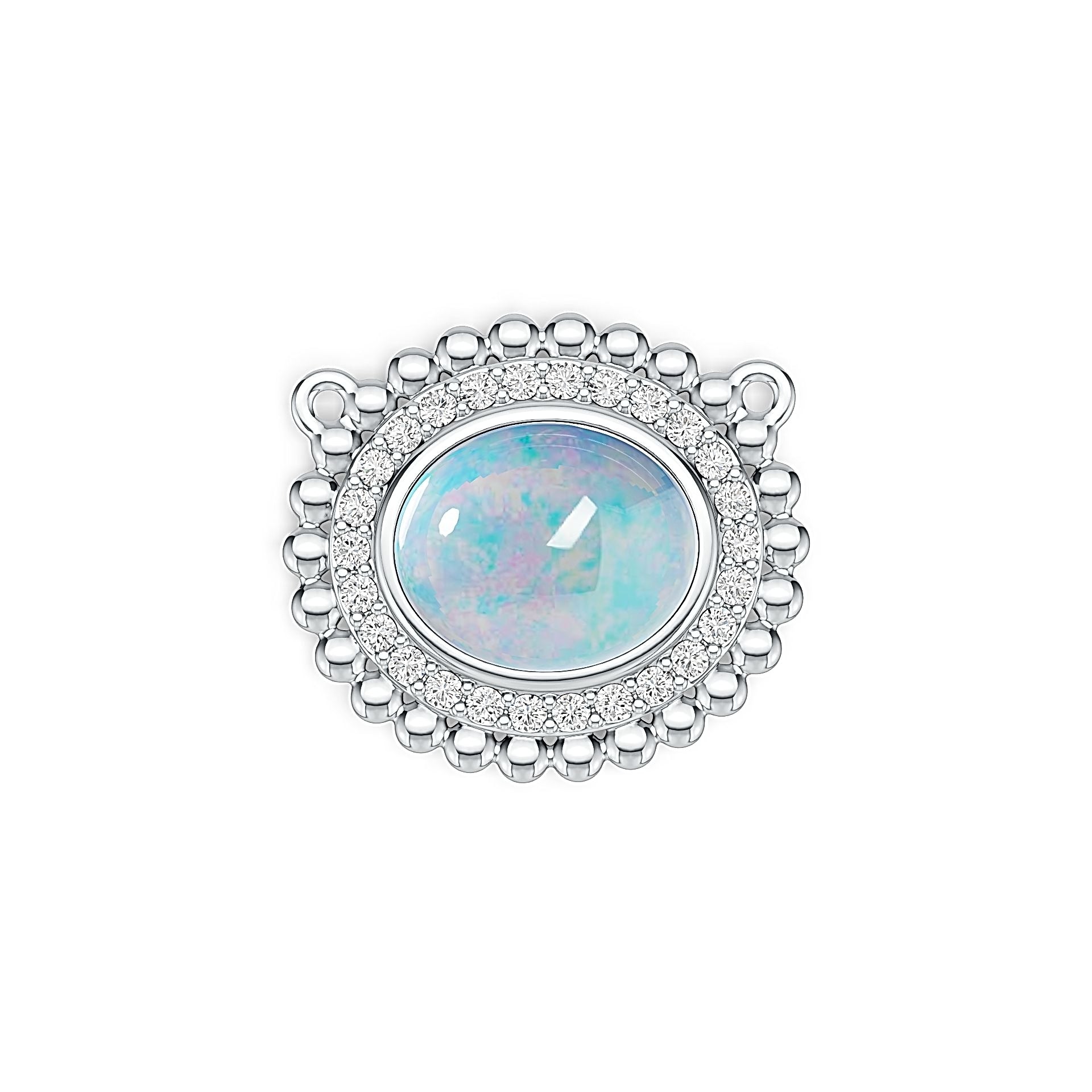 Sterling Silver Semi Mount Pendant Setting Oval OV 11X9mm Cabochon - Syzjewelry