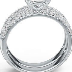 Sterling Silver Semi Mount Ring Setting Round RD 7X7mm Engagement Ring Set DHJ