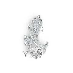 Sterling Silver Semi Mount Pendant Setting Round RD 8x8mm DHJ