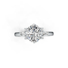 Sterling Silver Semi Mount Ring Setting Oval OV 10X8mm White Topaz M0075DK21205R - Syzjewelry