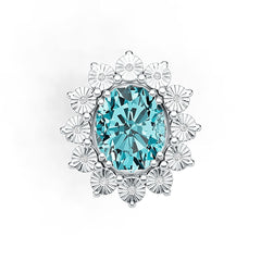 Sterling Silver Semi Mount Ring Setting Oval OV 12X10mm Halo Cocktail Ring DHJ