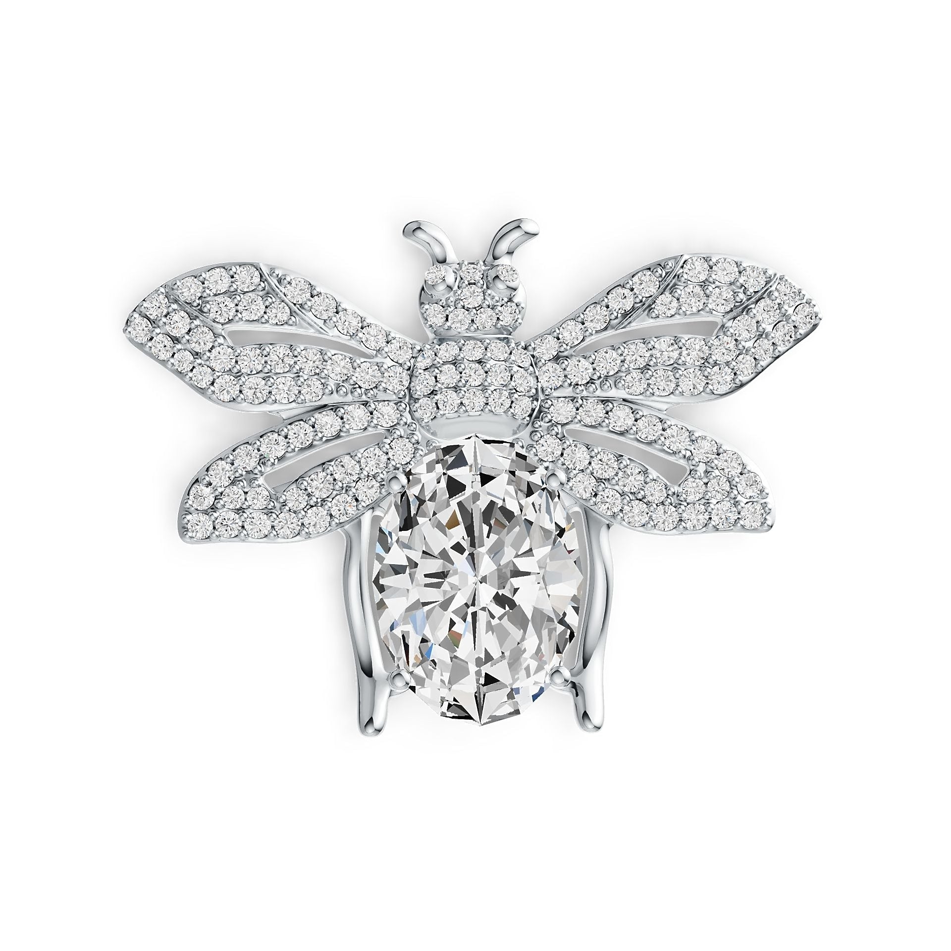 Sterling Silver Semi Mount Pendant Setting Oval OV 18X13mm Bee Theme DHJ