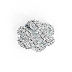 Sterling Silver Multi-Row Wave Ring with White Topaz or Moissanite DHJ