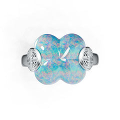 Sterling Silver Opal Ring 15x15mm