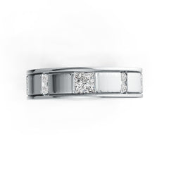 Sterling Silver Semi Mount Ring Setting Princess SQ 4X4mm Men's Band Ring DHJ