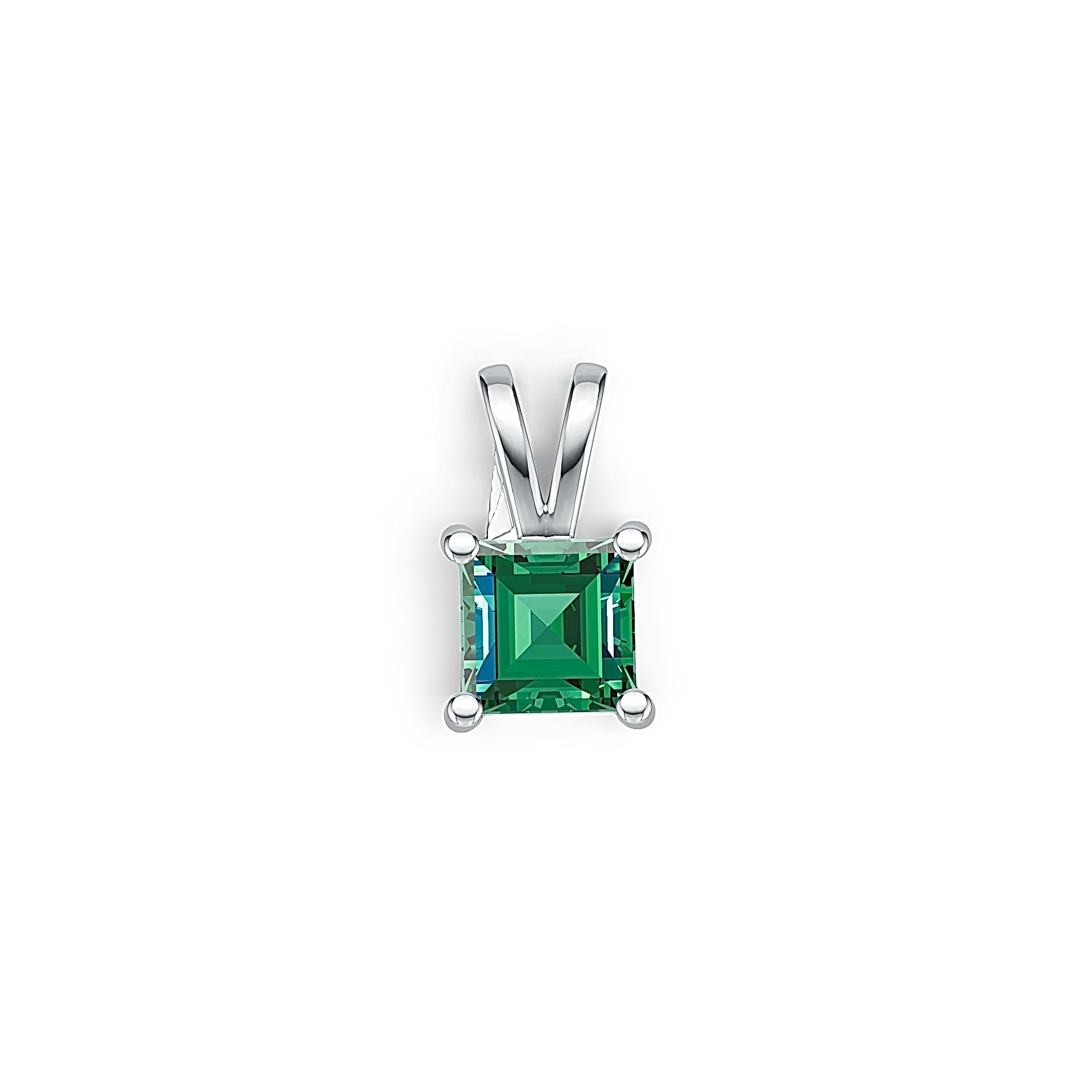 Sterling Silver Semi Mount Pendant Setting Princess SQ 5x5mm DHJ