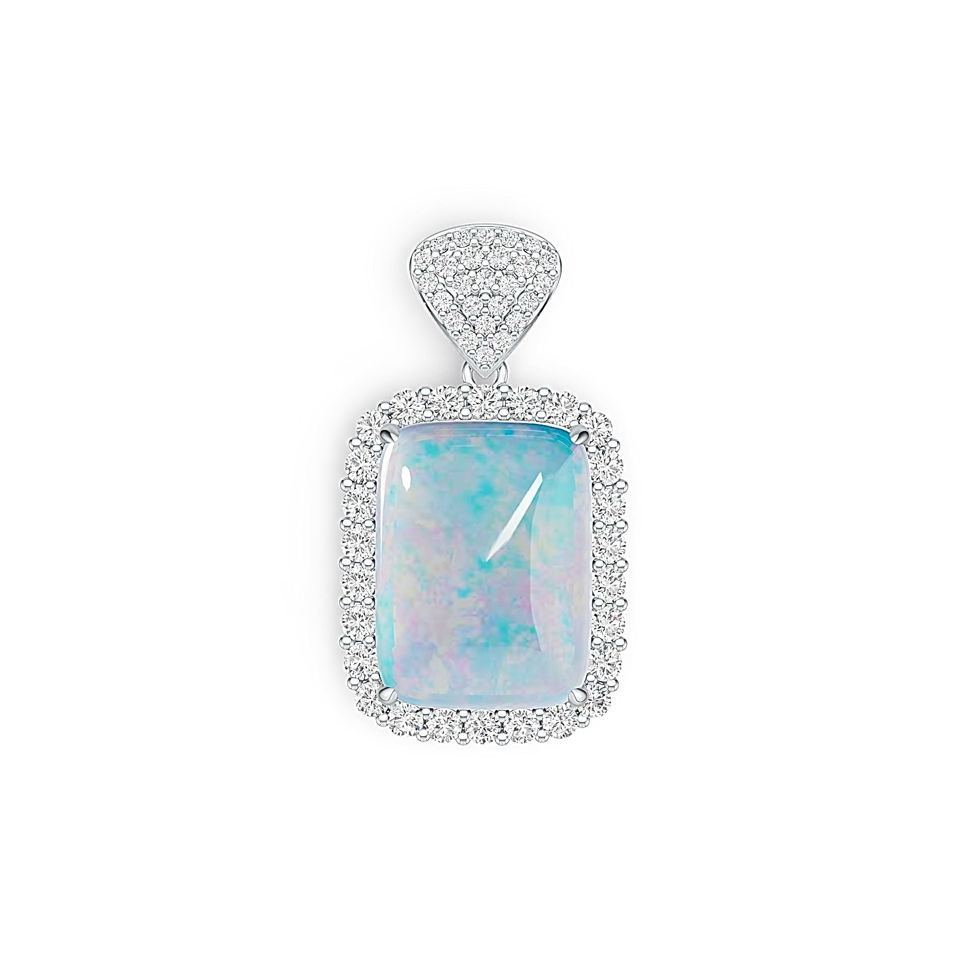 Sterling Silver Semi Mount Pendant Setting Cushion CU 20X15mm Cabochon DHJ