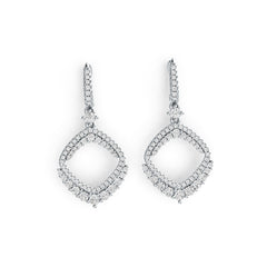 Sterling Silver Kite Drop Earrings with White Topaz or Moissanite DHJ