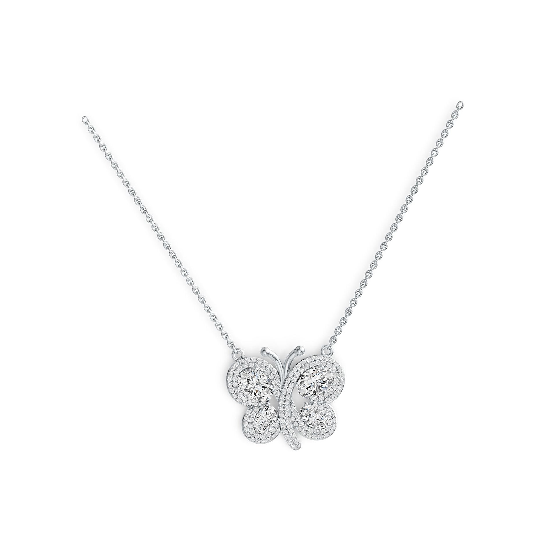 Sterling Silver Semi Mount Pendant Setting Oval OV 8X6mm OV 6X4mm Butterfly Theme DHJ