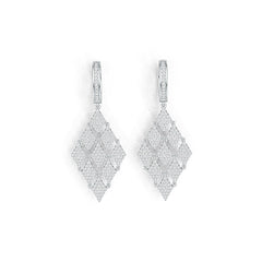 Sterling Silver Earrings Dangle Drop with White Topaz or Moissanite DHJ