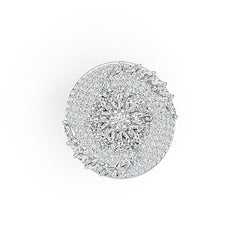 Sterling Silver Cluster Cocktail Ring with White Topaz or Moissanite - Syzjewelry