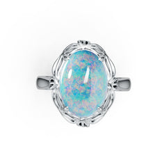 Sterling Silver Semi Mount Ring Setting Oval OV 14X10mm Cabochon DHJ