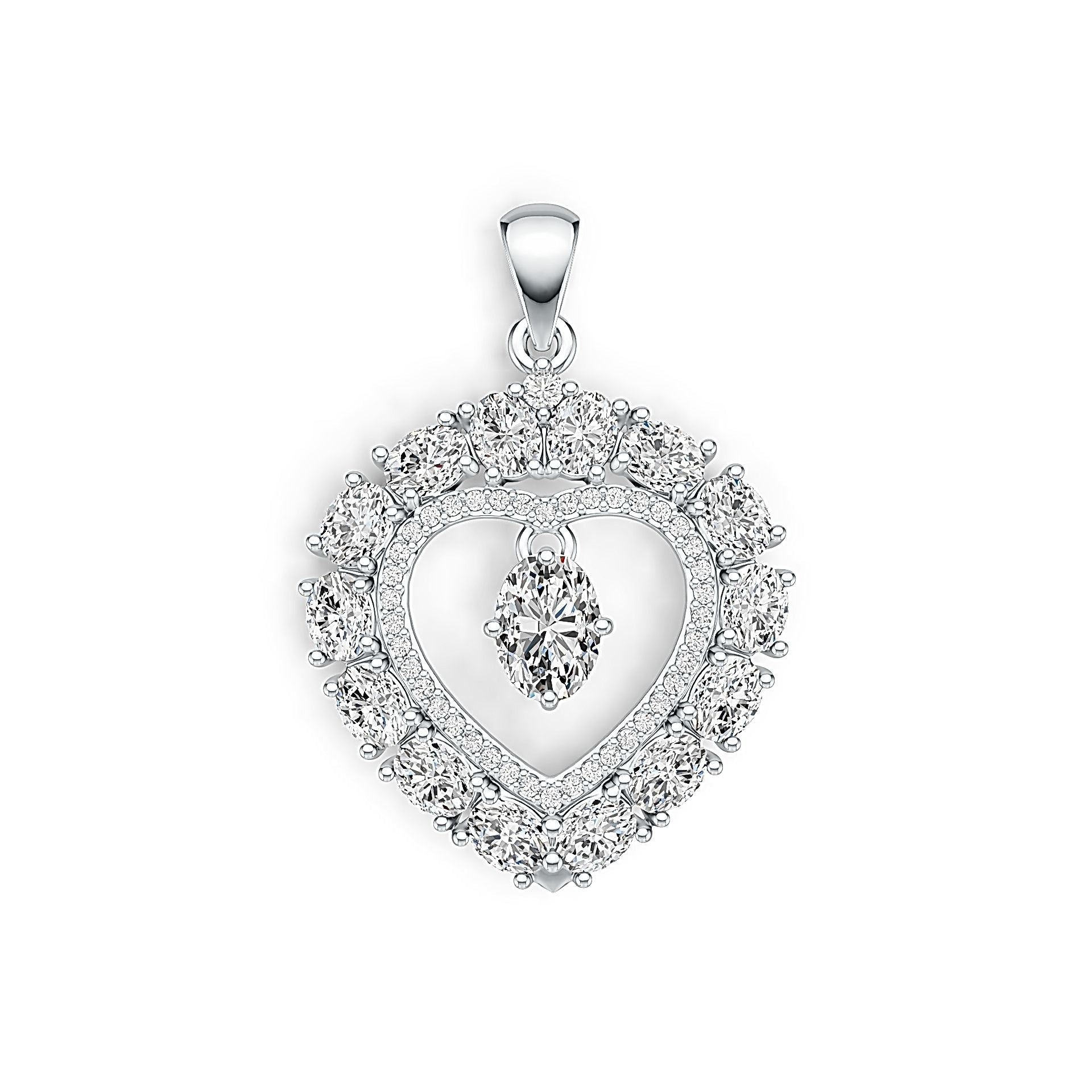 Sterling Silver Semi Mount Pendant Setting Oval OV 7X5mm with White Topaz DHJ