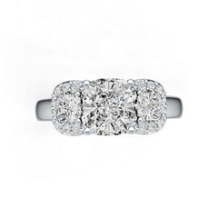 Sterling Silver Semi Mount Ring Setting Cushion CU 7.5X7.5mm CU 4X4mm DHJ