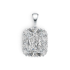 Sterling Silver Semi Mount Pendant Setting Cushion CU 9X7mm DHJ