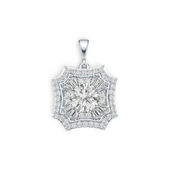 Sterling Silver Semi Mount Pendant Setting Round RD 9x9mm DHJ