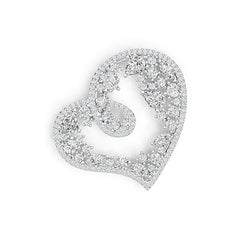 Sterling Silver Pendant Heart Theme with White Topaz or Moissanite DHJ