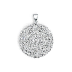 Sterling Silver Cluster Pendant with White Topaz or Moissanite DHJ