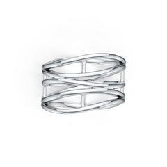 Sterling Silver Multi-Row Wave Ring DHJ
