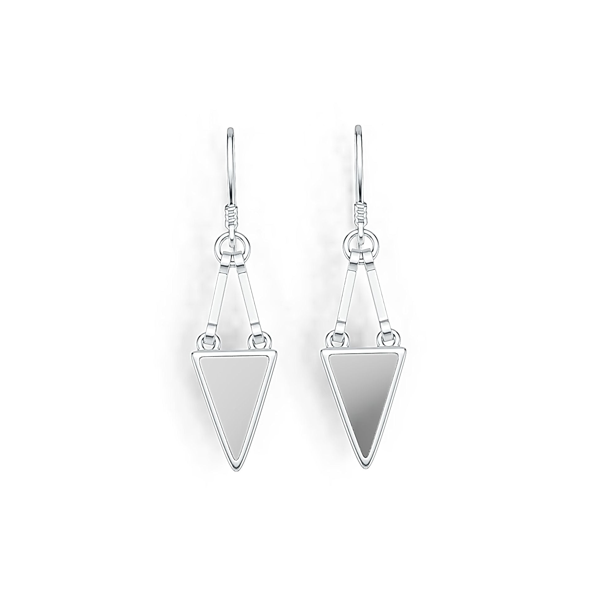 Sterling Silver Semi Mount Earrings Setting Trillion TR 12X8mm DHJ