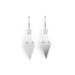 Sterling Silver Semi Mount Earrings Setting Trillion TR 12X8mm DHJ