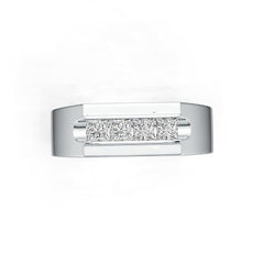 14K Gold Moissanite Ring Princess SQ 3x3mm Men's Ring
