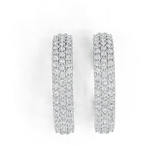 Sterling Silver Earrings Ear Cuffs with White Topaz or Moissanite DHJ
