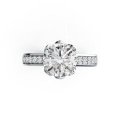 Sterling Silver Semi Mount Ring Setting Round RD 10x10mm DHJ