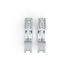 Sterling Silver Hoop Earrings with White Topaz or Moissanite Syzjewelry