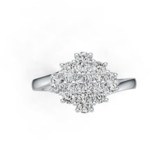 Sterling Silver Semi Mount Ring Setting Oval OV 4X3mm Bypass Cluster Ring - Syzjewelry