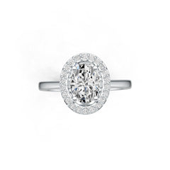 Sterling Silver Semi Mount Ring Setting Oval OV 8X6mm Halo DHJ