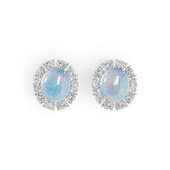 Sterling Silver Semi Mount Earrings Setting Oval OV 12X10mm Cabochon DHJ