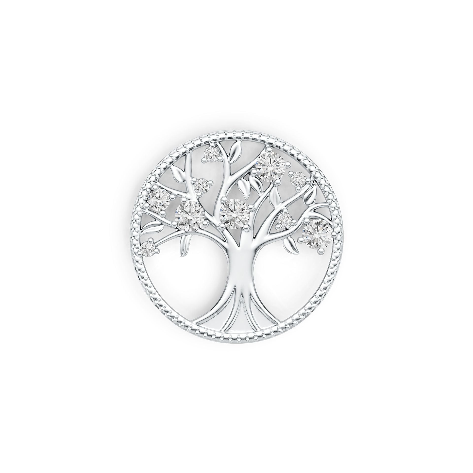 Sterling Silver Semi Mount Pendant Setting Round RD 4mm 3mm 2mm Tree Of Life Theme DHJ